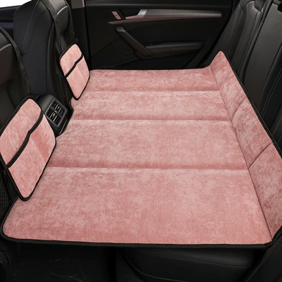 Rear Seat Sleeping Artifact — Vehicle-mounted inflatable bed - chenille-romantic-pink-2-storage-bags-80130cm