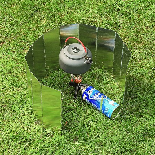 Outdoor Camping Stove Head Stove Accessories Wind Guard Lightweight Aluminum Alloy Foldable with Fasteners Stove Wind Shield Portable