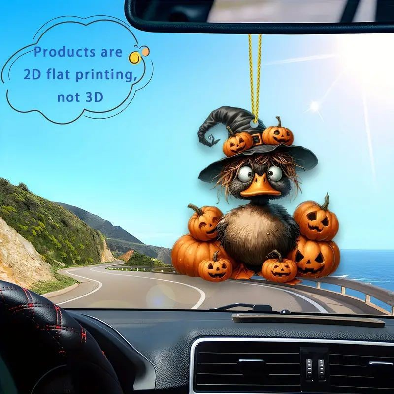 Nuevos productos transfronterizos de acrílico creativo de Halloween calabaza hombre horror espejo retrovisor de automóvil colgante decoración
