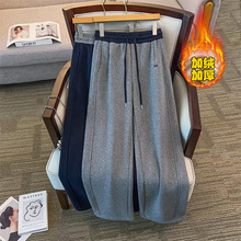 300斤加肥加大码胖妹妹女裤冬季高腰加绒休闲裤宽松长裤200斤5131