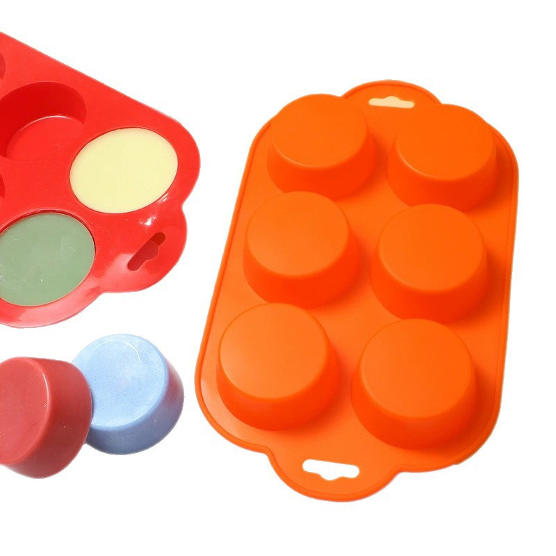 Cross-Border 6 Consecutive New Products Hot Selling Silicone 6-Cup High Temperature Resistant Baking Cake Mold Silicone Round Trapezoidal Muffin Cup Mold
