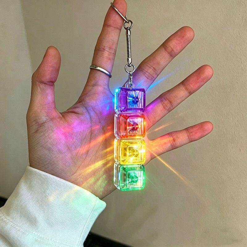 Descompresión creativa [efecto de luz RGB] llavero de teclado de descompresión artefacto de teclado probador de eje luminoso tapa de tecla transparente