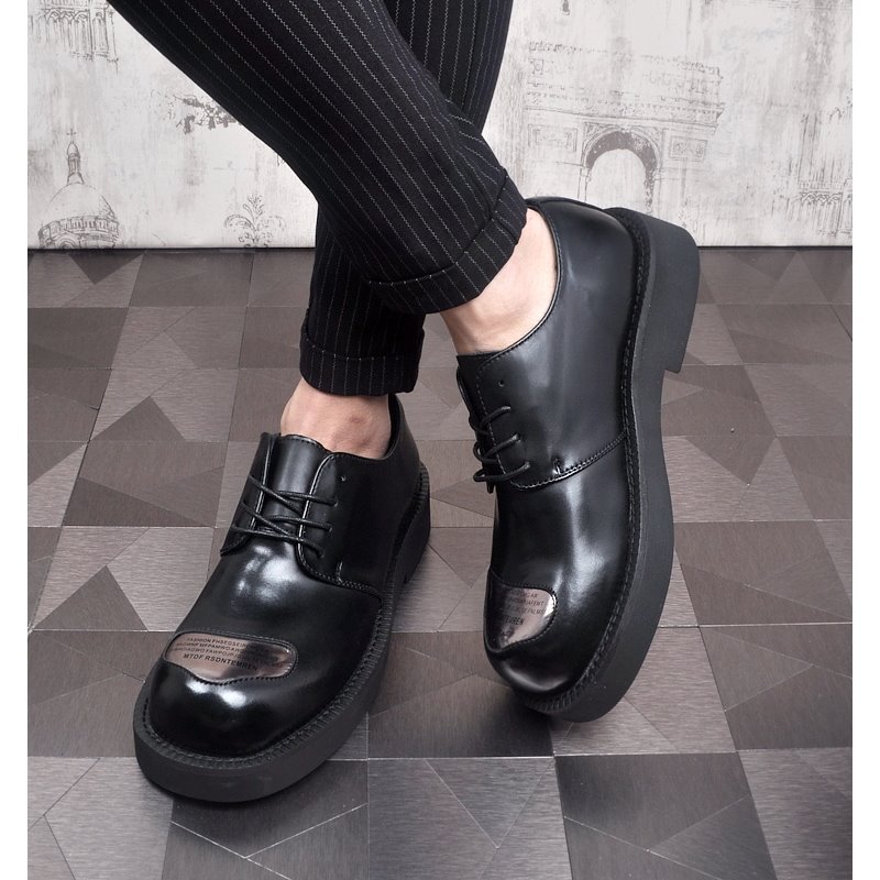 ShoeVault Neue Business-Schnürschuhe für Herren, Derby-Schuhe mit runder Zehenpartie, dicker Sohle und Plateau, die die Körpergröße erhöhen – ideal für Hochzeiten._voghion.com