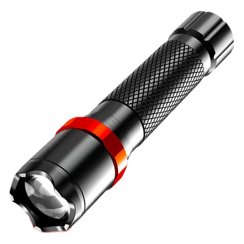 Сильный легкий мини-фонарик, многофункциональный красный круглый фонарик, перезаряжаемый наружный телескопический зум дальнего действия, наружное аварийное освещение