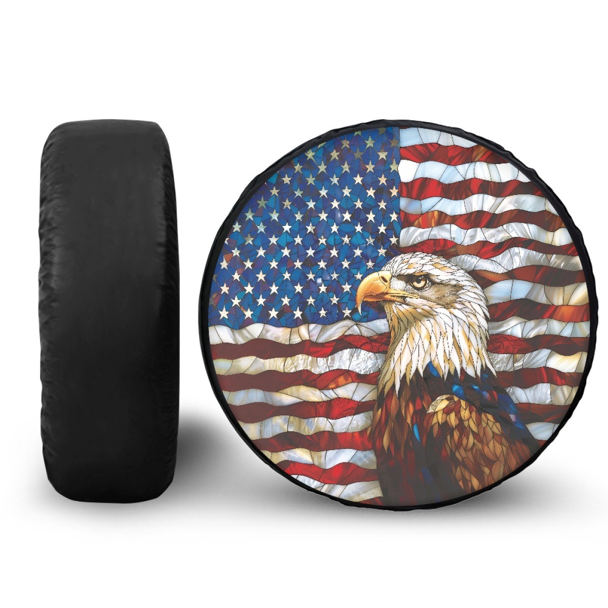 Amazon Waterproof Tire Cover with American Flag Pattern Customized for Jeep Wrangler Spare Tire Protector