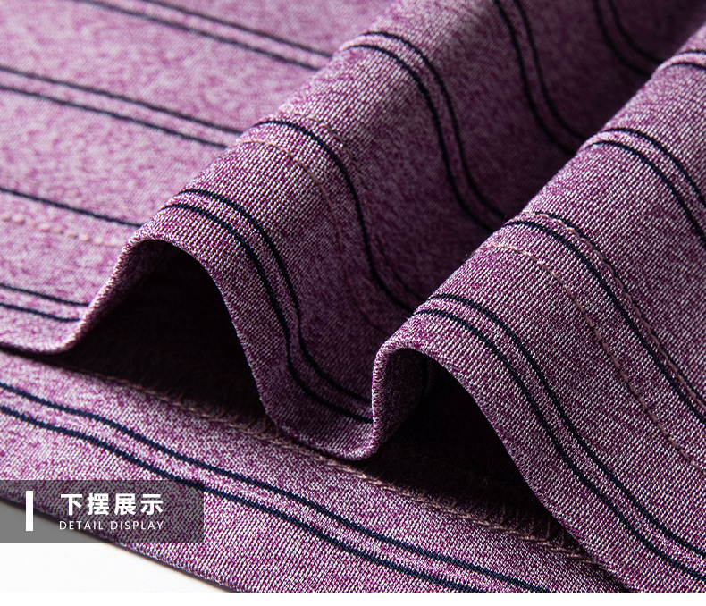 Áo polo nam tay ngắn 100% lụa tơ tằm cổ bẻ dáng rộng — Màu tím nhạt JS1601077-6 chi tiết 21