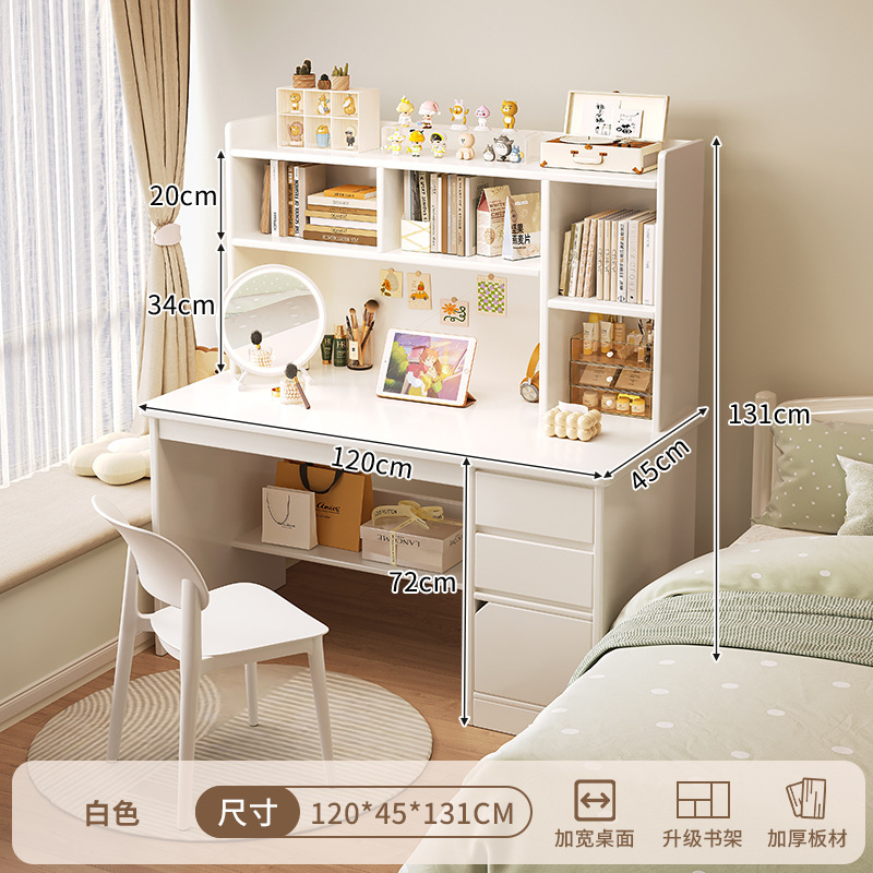 Escritorio dos en uno, escritorio de maquillaje, escritorio de computadora, tocador, dormitorio todo en uno, moderno y simple 2024 nuevo almacenamiento image 31