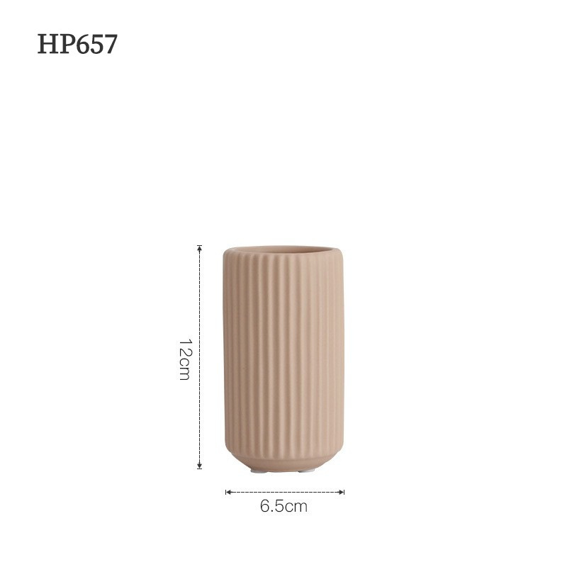 Nórdico patrón vertical de cerámica seca florero decoración simple sala de estar TV gabinete mesa de comedor entrada hogar Decoración suave