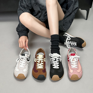 Wang Yibo's Same Moral Training Shoes for Women, Genuine Leather Casual Sports Shoes, Inner Heightening White Shoes, Forrest Gump Shoes, Large Size 41-43