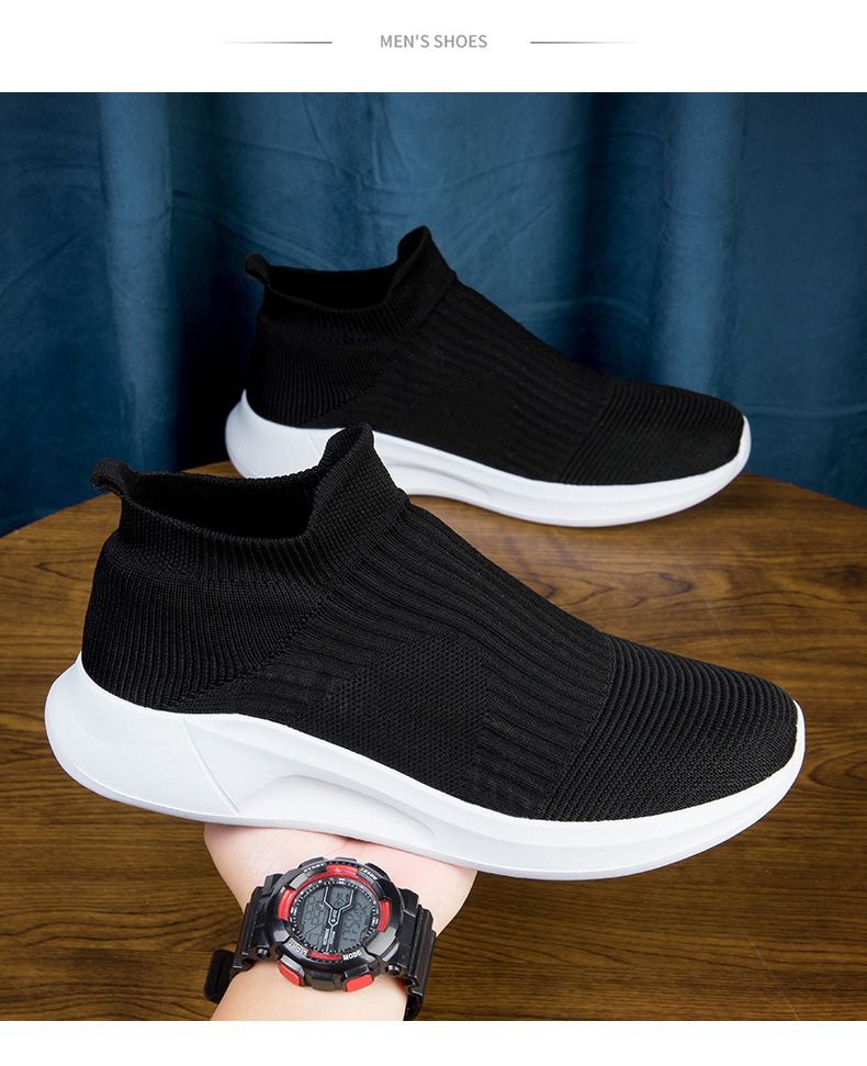 2023 spring new flying woven men's breathable shoes slip-on lazy shoes lovers shoes sports casual men's shoes cross-border undefined