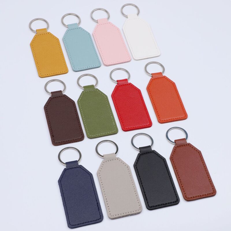 Creative Pu Leather Keychain for Men and Women, Car Key Pendant, Printed Logo Key Rope Pendant Keychain