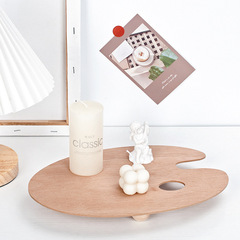 ins原木調色盤拍照攝影道具網紅木質收納盤桌面擺件背景