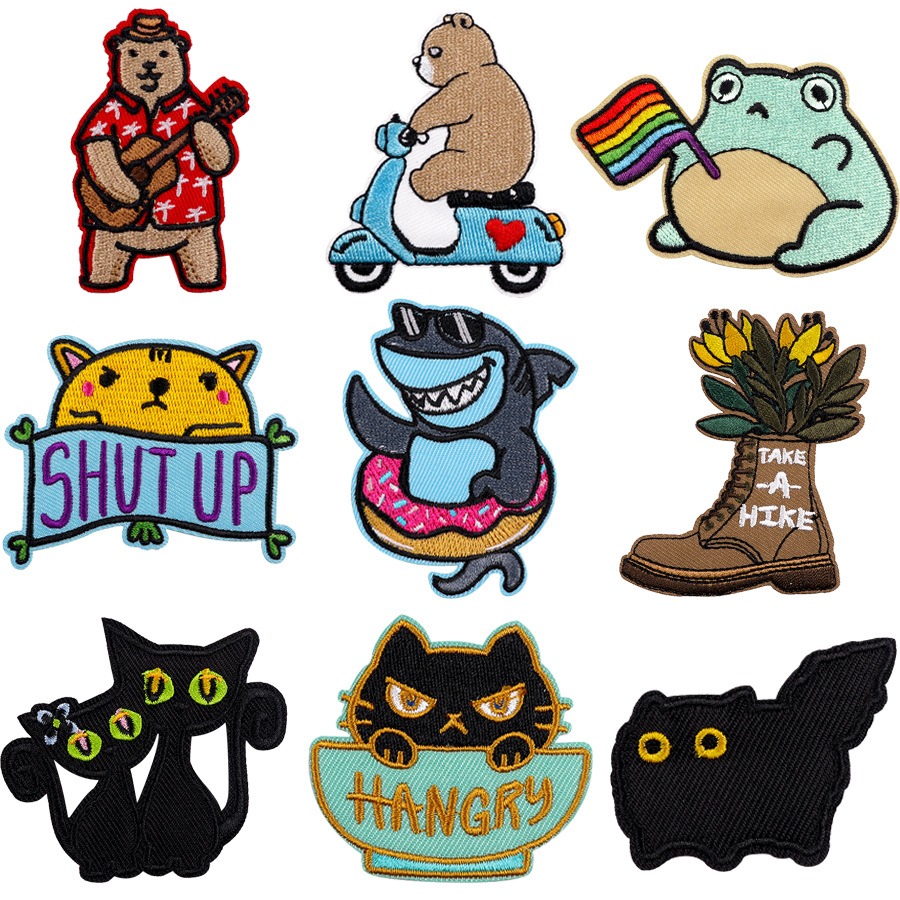 9g Weight Cloth Sticker Event & Party Supplies Clothing Sticker Patches Classification Cartoon, Letter, Cat Pattern Cute Style Cute Cartoon Letter Cat Clothing Sticker Patches Cloth Sticker 无