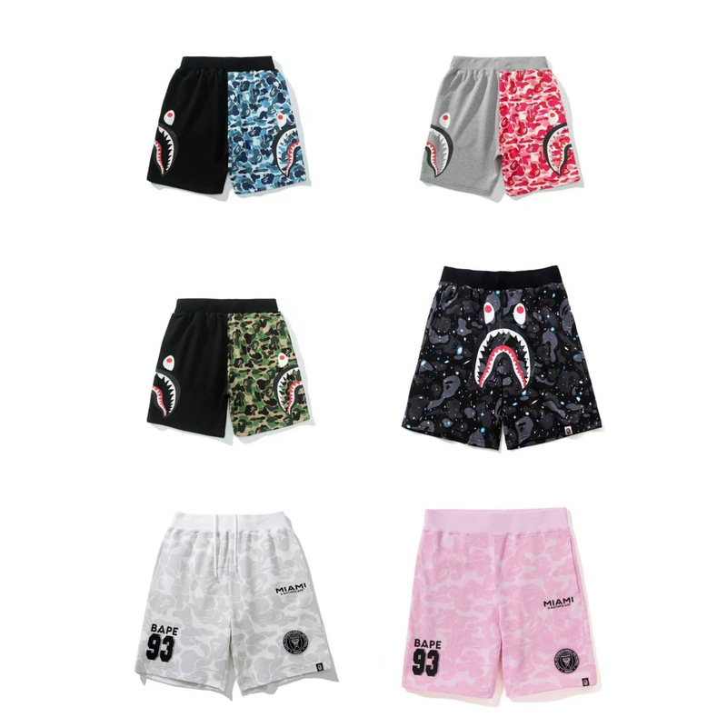 Japanese Trendy Brand Shark Camouflage Shorts Loose Fit Heavy-Duty Hip-Hop Street Style Ba Unisex Pe Beach Sports Pants