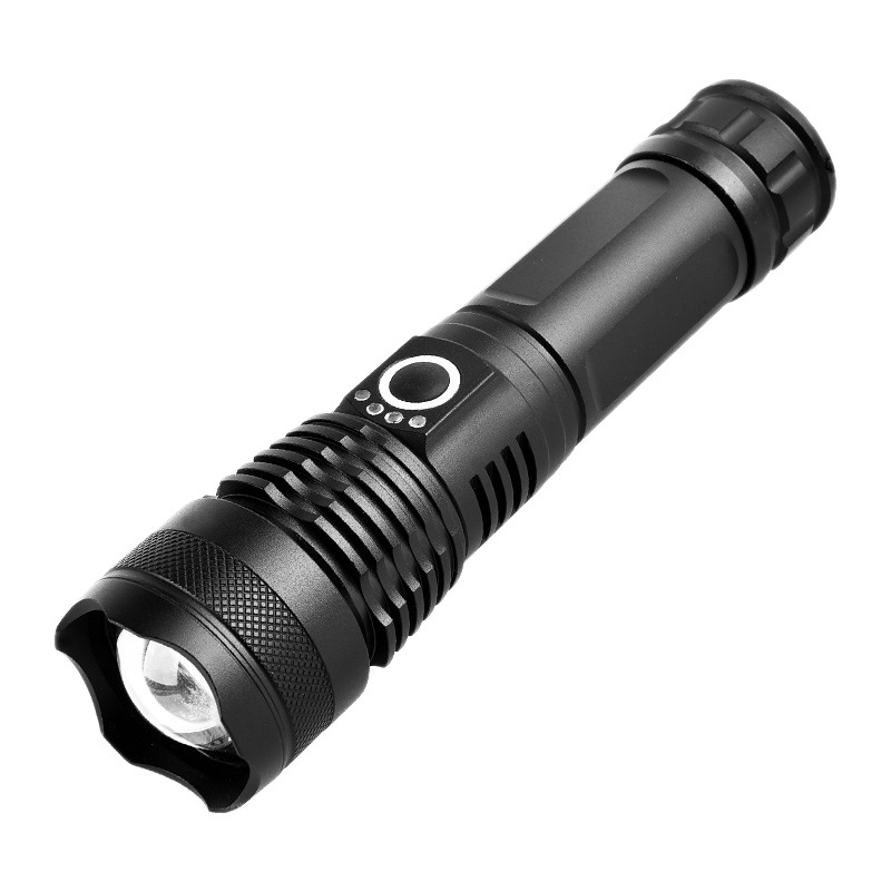 Transfronterizo linterna LED de aleación de aluminio Pantalla de energía de carga P50 zoom telescópico de iluminación al aire libre al por mayor