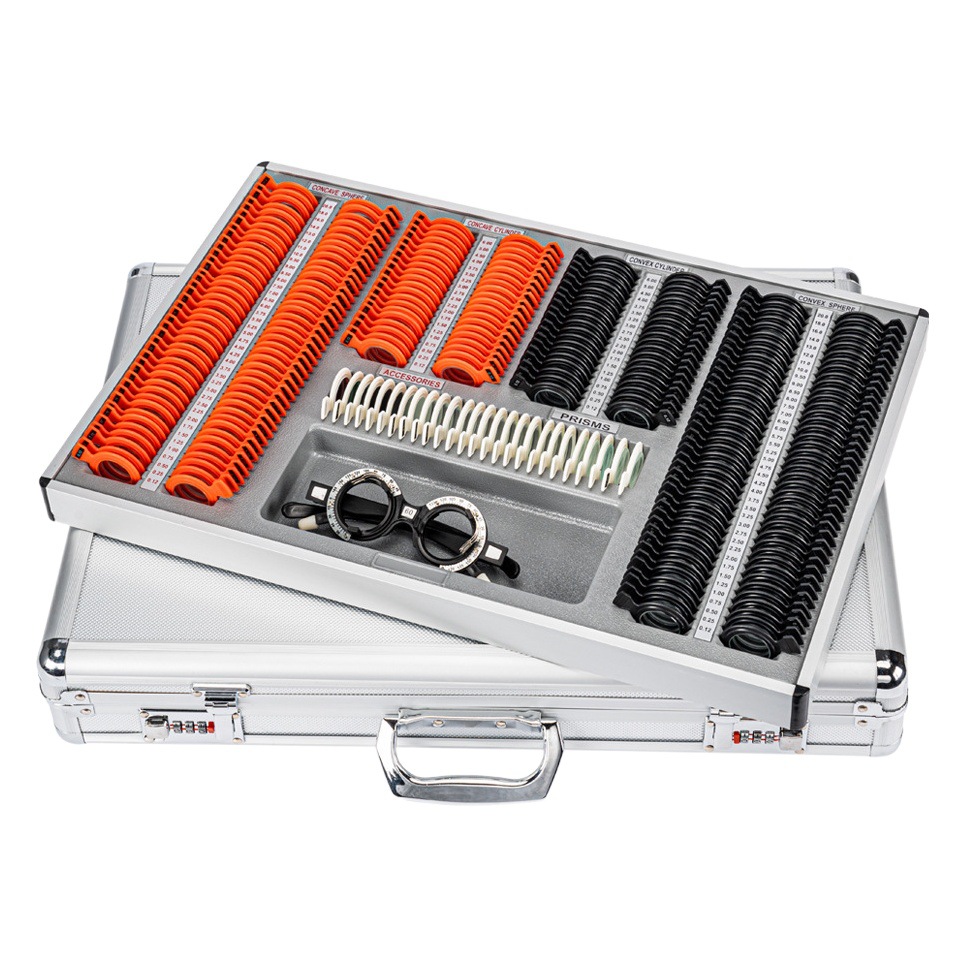 Glasses optometry equipment optometry insert box lens box 266 pieces plastic ring aluminum box suit foreign trade model