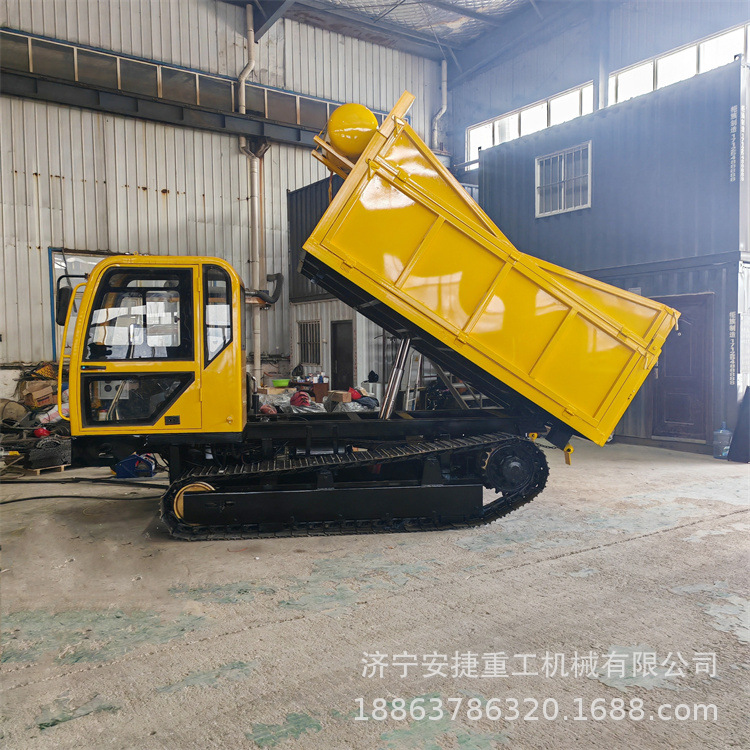 矿山设备铁链轨运输车 10吨加重桥履带运输车 四不像自卸式工程车