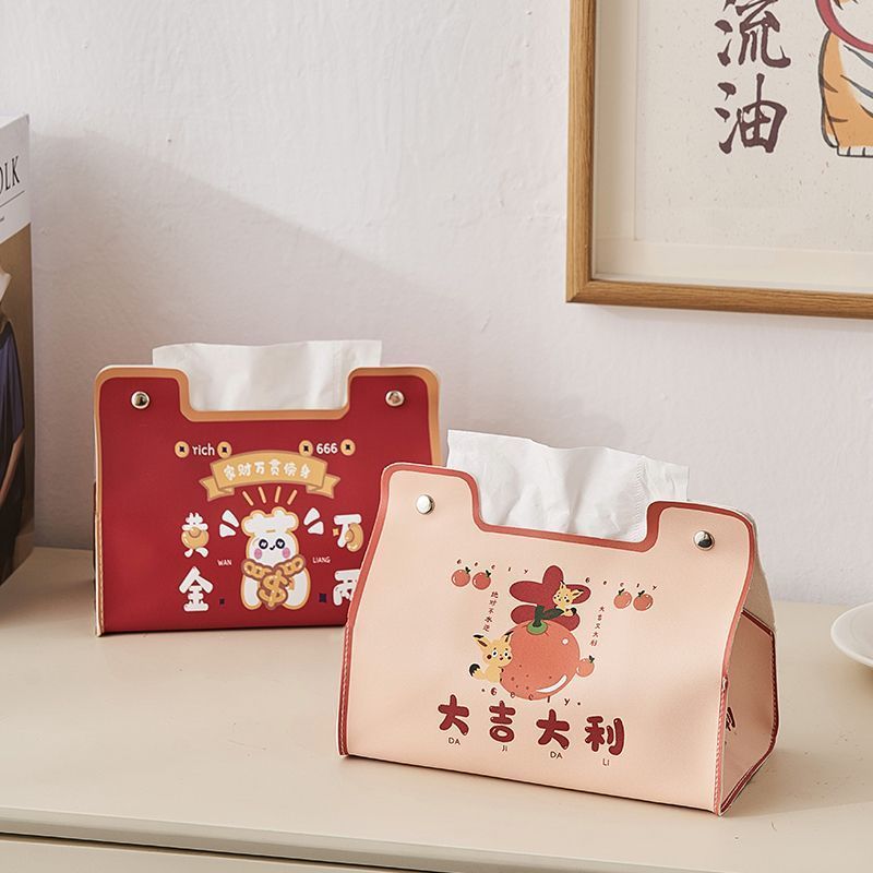 Caja de pañuelos rica de dibujos animados sala de estar mesa de comedor caja de pañuelos hogar dormitorio coche multifunción mesa de café caja de pañuelos Escritorio