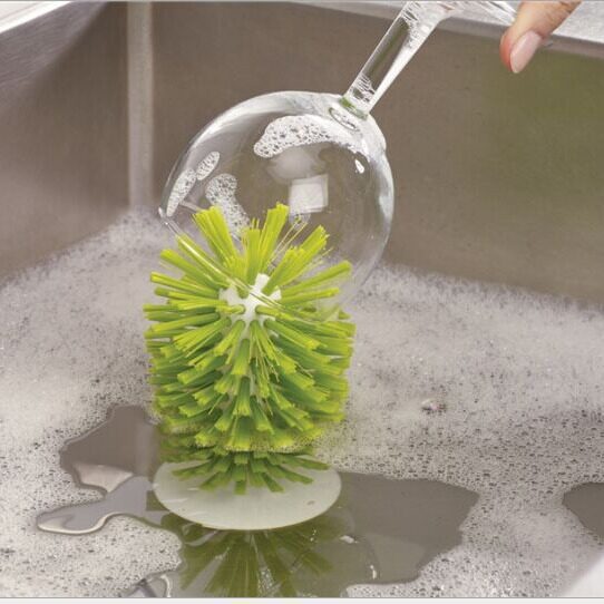 Glass Brush Kitchen Sink Suction Cup Cleaning Brush Goblet Red Wine Glass Vertical Suction Cup Brush