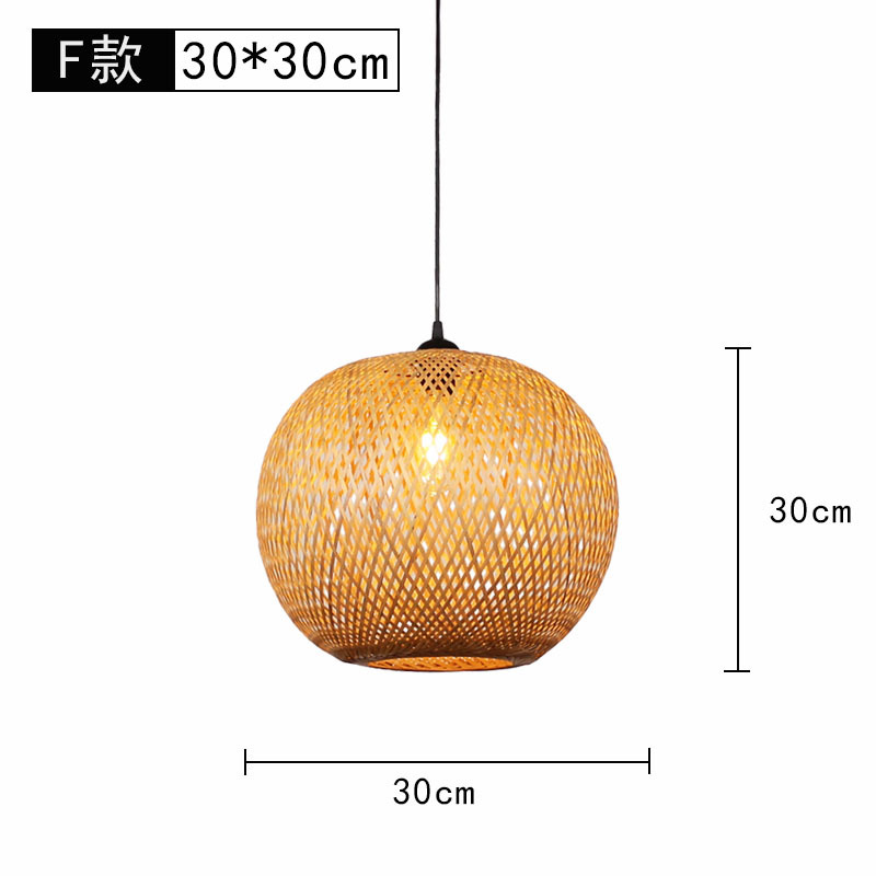 Lámpara de araña tejida de bambú Restaurante chino Lámpara de salón de té de linterna de bambú Restaurante japonés Sombrero de paja Lámpara de araña tejida de ratán B & B
