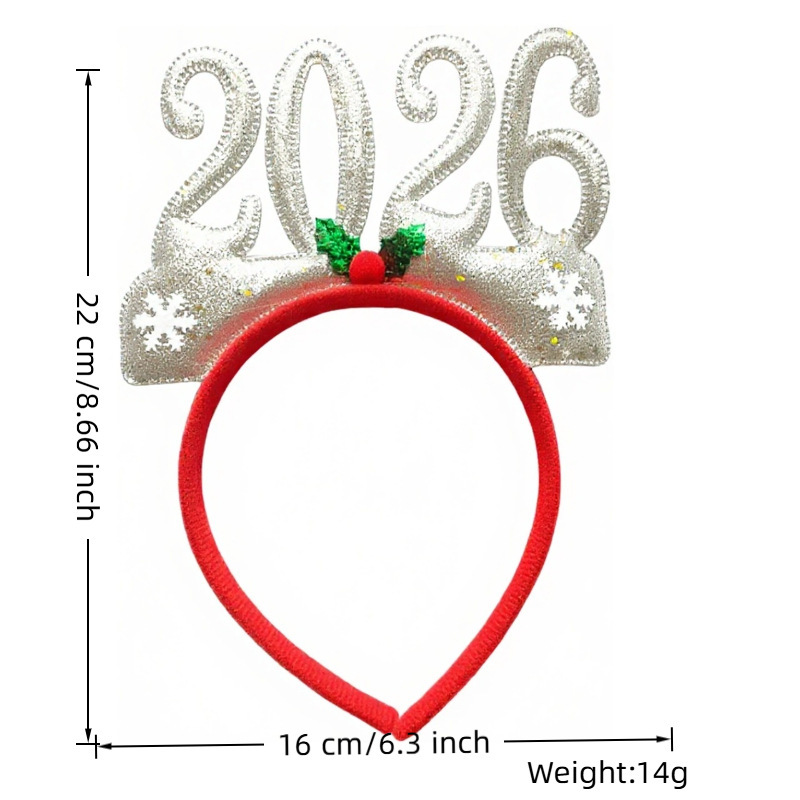 工厂现跨境新款2026新年发箍2026新年眼镜雨新年跨年节日装扮|undefined