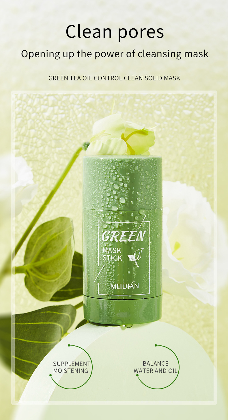 Cross-border Magic Point Green Tea Solid Mask Mud Stick Application type light Cleansing Mud Mask manufacturer wholesale undefined