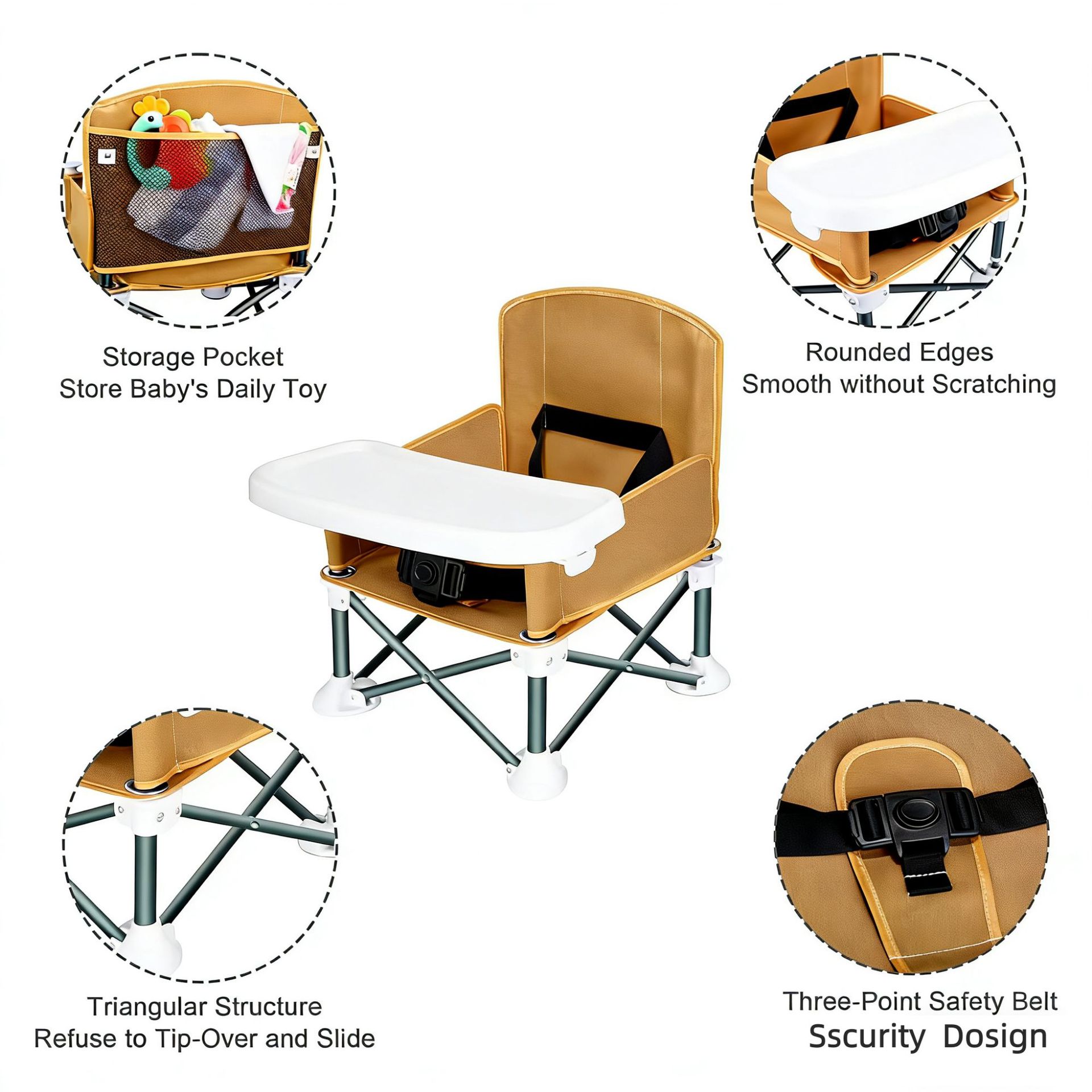 Nuevo comercio exterior sombrilla silla de comedor infantil usuario doméstico silla de comedor para bebés asiento de comedor