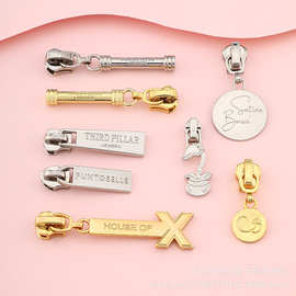 金属花样锌合金拉链头创意logo可定 制图片优质工厂直销压铸激光