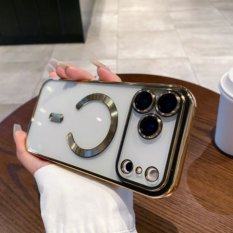 适用iPhone17PROMAX手机壳电镀磁吸带镜头膜苹果17Air透明防摔套|undefined