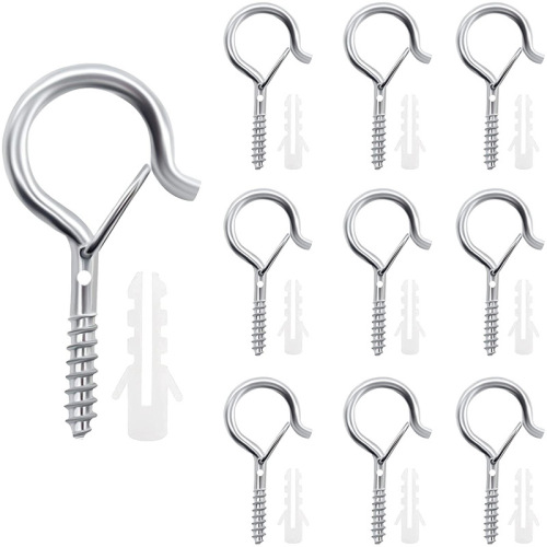 Multi-color Q-shaped hook with spring buckle, anti-falling insurance buckle, sheep's eye nail hook, question mark-shaped light hook, bonsai hook