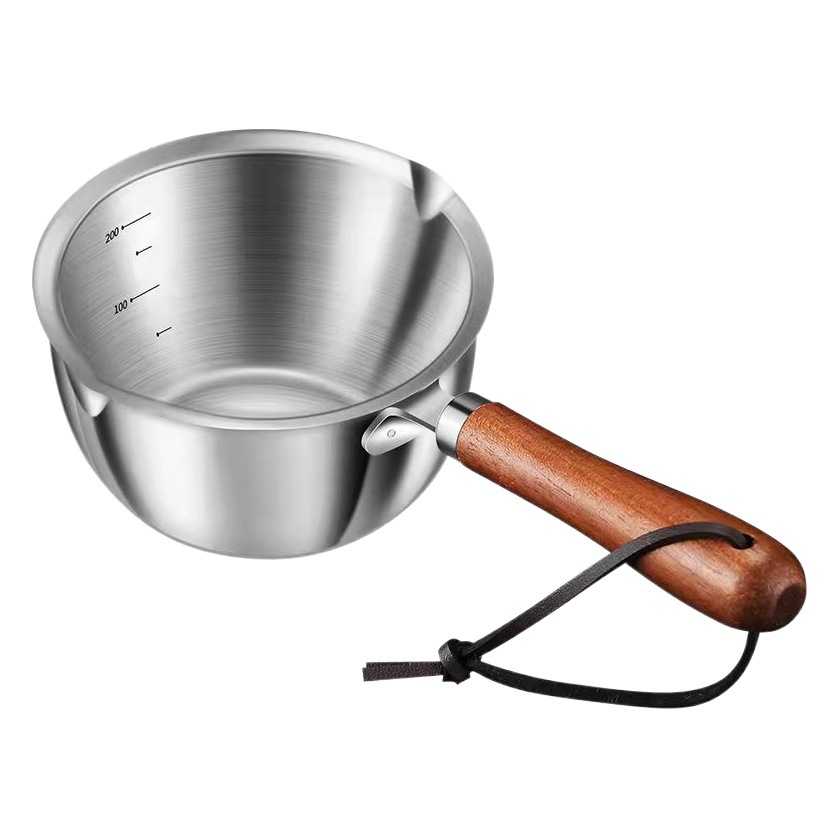 Acero inoxidable 304 vertido de aceite olla pequeña cocina aceite caliente olla pequeña para el hogar aceite de cocina mini olla de leche