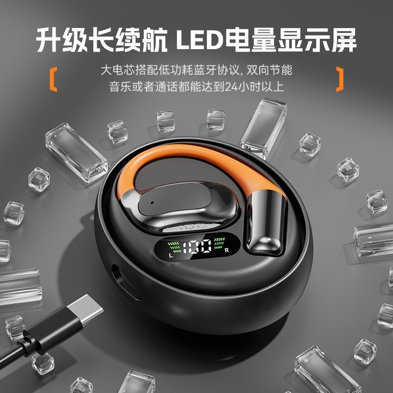 2025新型bluetoothイヤホン両耳騒音低減無線ows耳掛け式運動高音質回転ココナッツボール|undefined