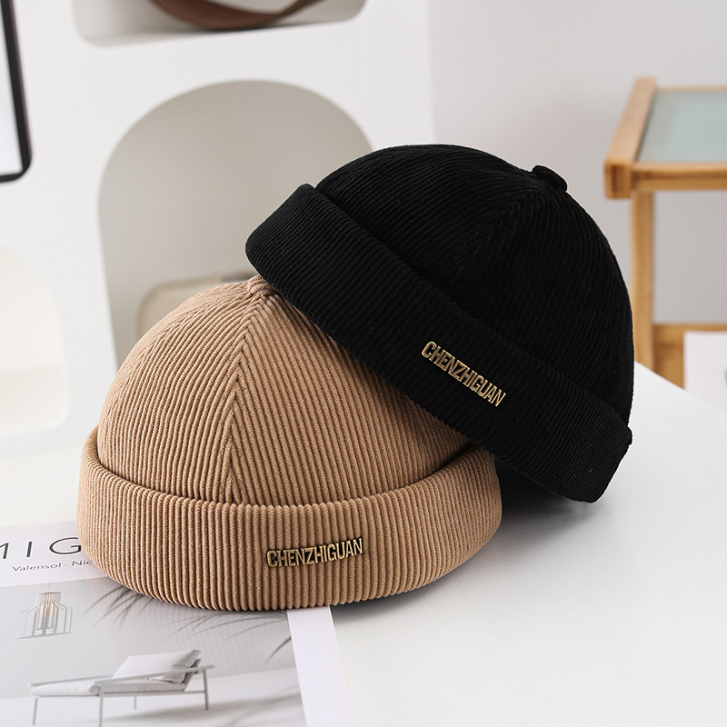 Corduroy Docker Hat for Men and Women, Fashionable Hip-Hop Street Dance Hat, Grandma's Winter Hat