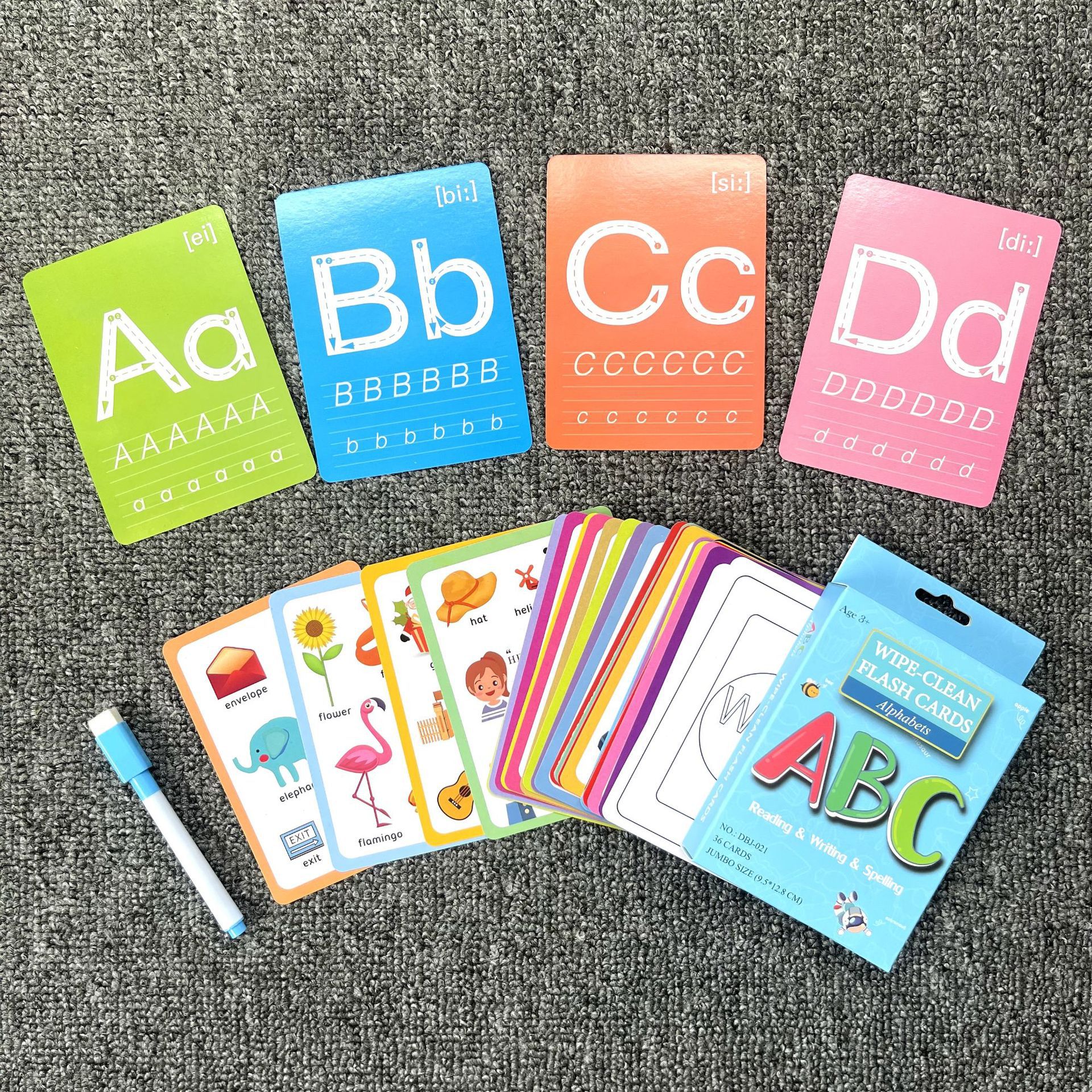 现货批发跨境 可擦写早教数字字母加减法英语学习卡片 flash card-阿里巴巴
