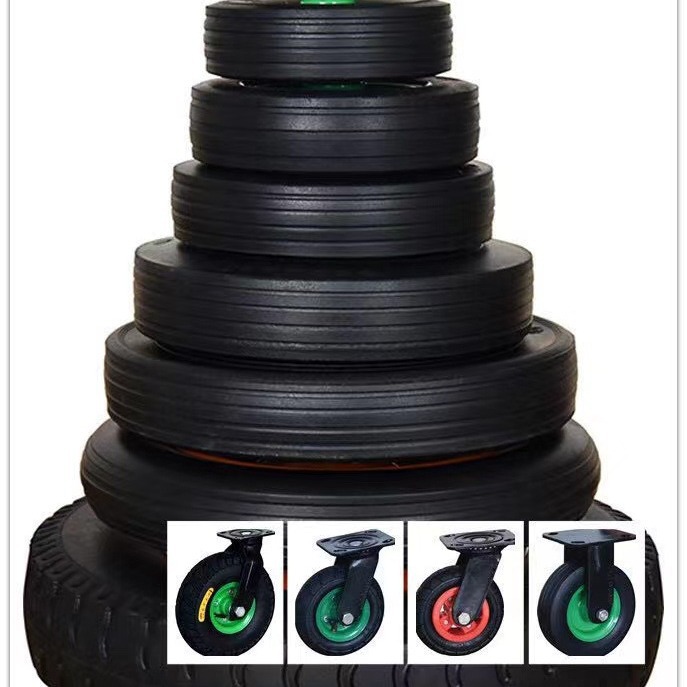 金良轮胎8寸10寸12寸13寸实心轮防扎防刺轮玻璃厂铁削车用16寸橡