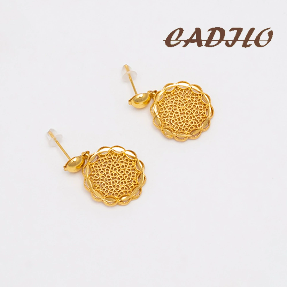 CADILO Ювелирные изделия, ожерелье и серьги для невесты, комплект, 24 карата белого золота