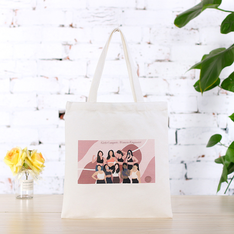 卡通热转印学生单肩吸扣手提袋定做彩印广告宣传礼品帆布袋定制