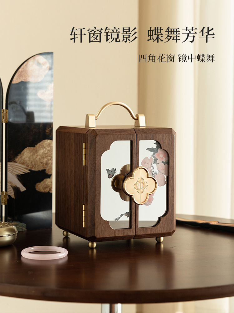 ♔ Wooden Jewelry Box Storage Box 2025 New Model for Hand Jewelry, Wedding, Qixi Festival, Birthday Gift