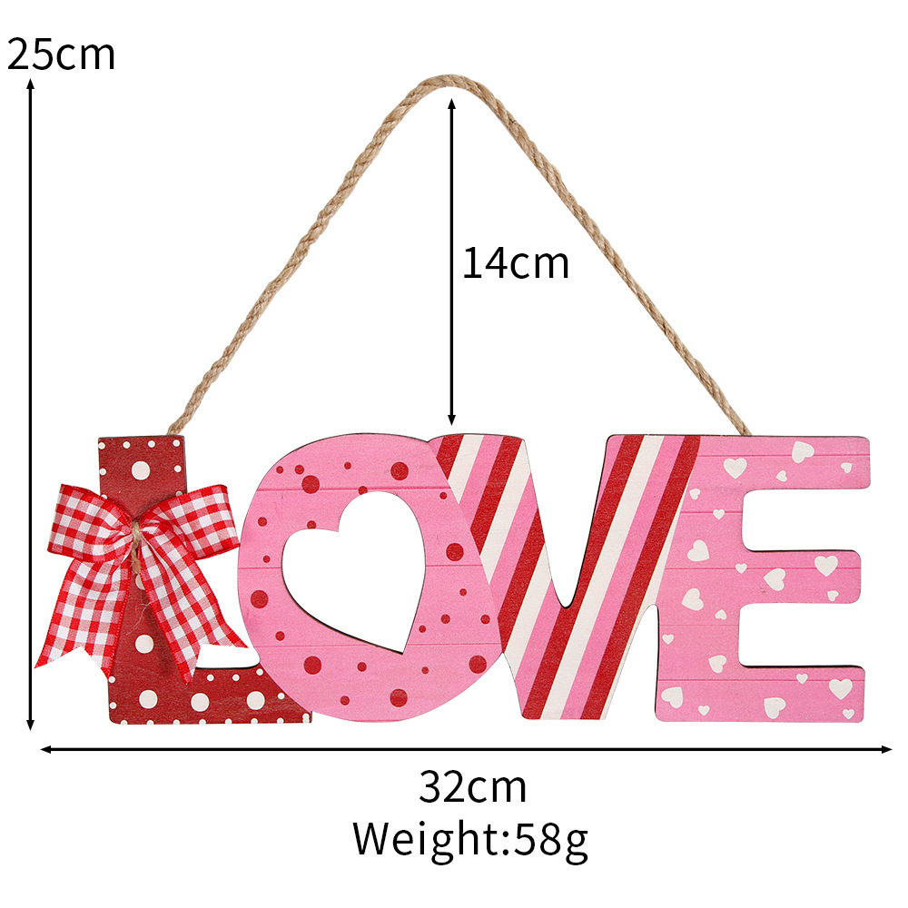 Día de San Valentín transfronterizo decoración de la pared del hogar amor cotización artesanía de madera colgante