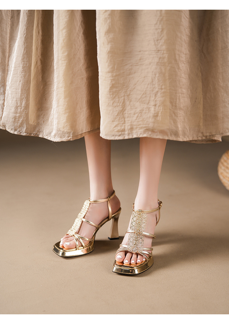 Y5819 Niche Design Fashion Sandals For Women, Mature And Sexy Open-Toe Stiletto Waterproof Platform One-Strap High Heels_voghion.com