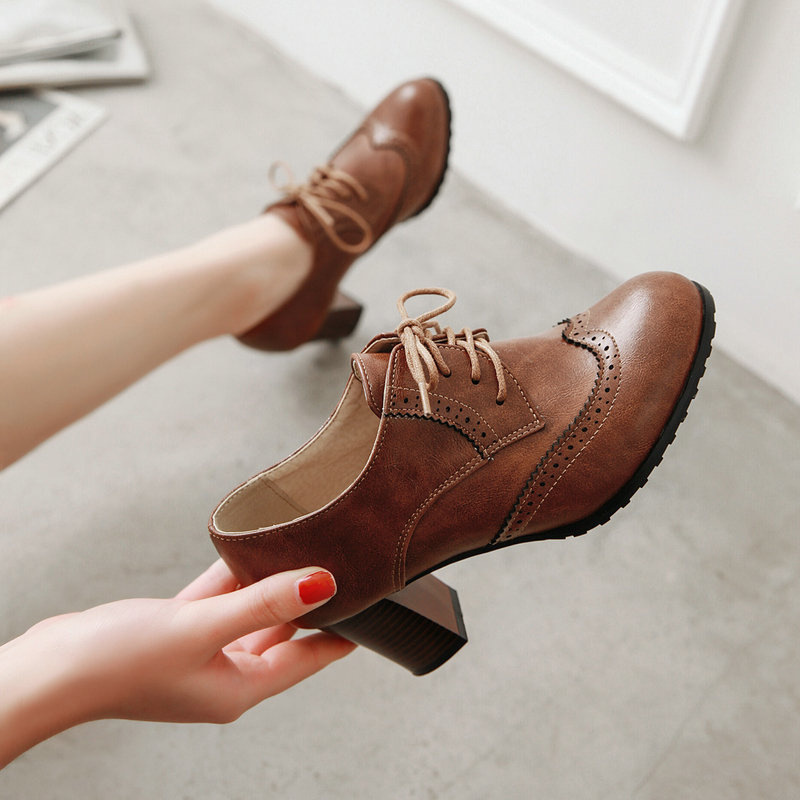 Foreign Trade British Retro Oxford Shoes Casual Shoes Laser Lace Work Shoes Square Root Lace Spring and Autumn Low-Top Shoes Women's Shoes Foreign Trade British Retro Oxford Shoes Casual Shoes Laser Lace Work Shoes Square Root Lace Spring and Autumn Low-Top Shoes Women's Shoes