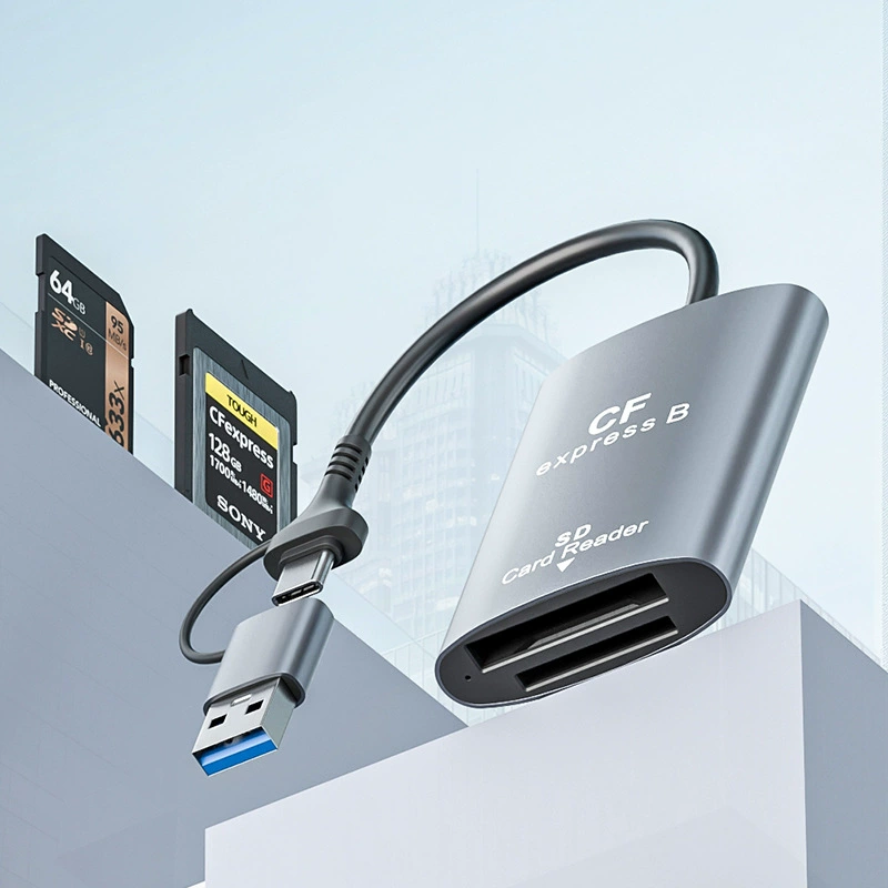 CFexpress двухсторонний считыватель карт для DSLR камеры, карта cfe-B, SD карта, 10 ГБ/с вторичная передача, алюминиевый сплав, высокая скорость