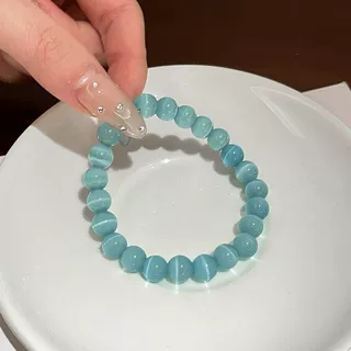 天然绿海蓝猫眼石水晶高货手串现货批发手饰品高级显白送生日礼物