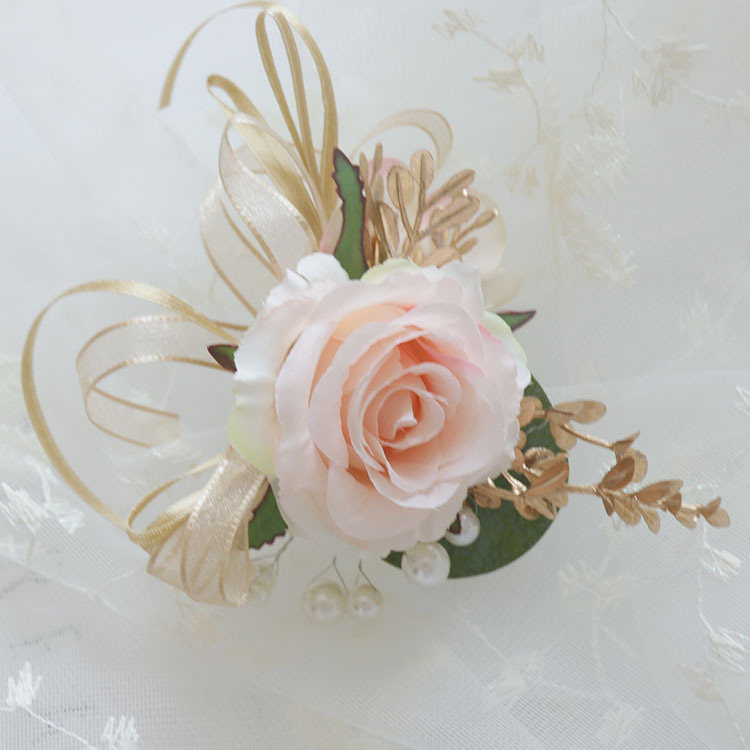 芸涵閣XS198シミュレーション花胸花手首花ビジネス祭り式襟花森系結婚式用品ピンク|undefined