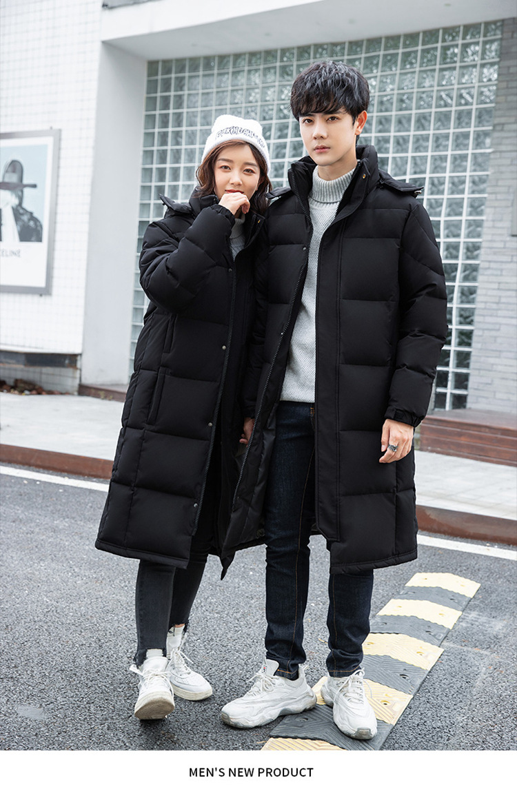 Longline Down Jacket For Men And Women Winter Thickened Coat_voghion.com