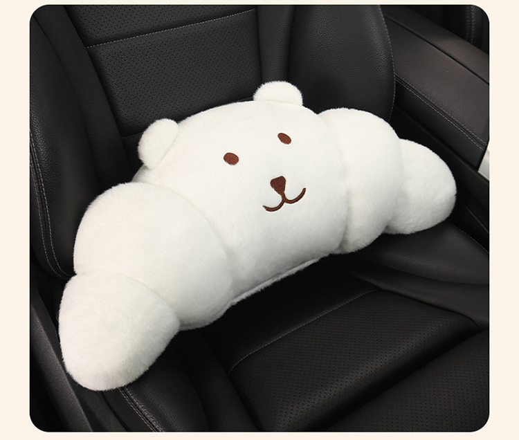 Plush Car Headrest Pillow, Neck Pillow, Cute Cushion, Car Seat Cushion, Cartoon Quirky Croissant Muscle Kt