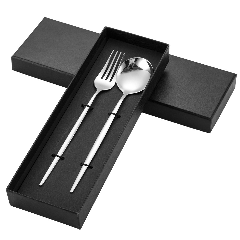 실버 포크와 스푼 커버 2PC