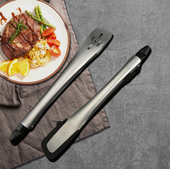 新品430ステンレス食品クリップ11インチ一体クリップバーベキュークリップ焼肉クリップ食品クリップ屋外キャンプバーベキュー