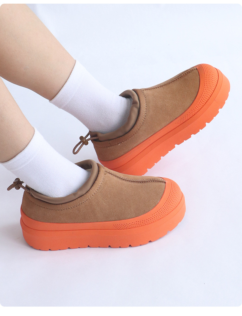 Waterproof Cowhide Snow Boots For Women With Wool Lining And Sole_voghion.com