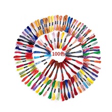 100色PVC盒装十字绣线刺绣线手工DIY十字绣配线编织彩色棉线8米6